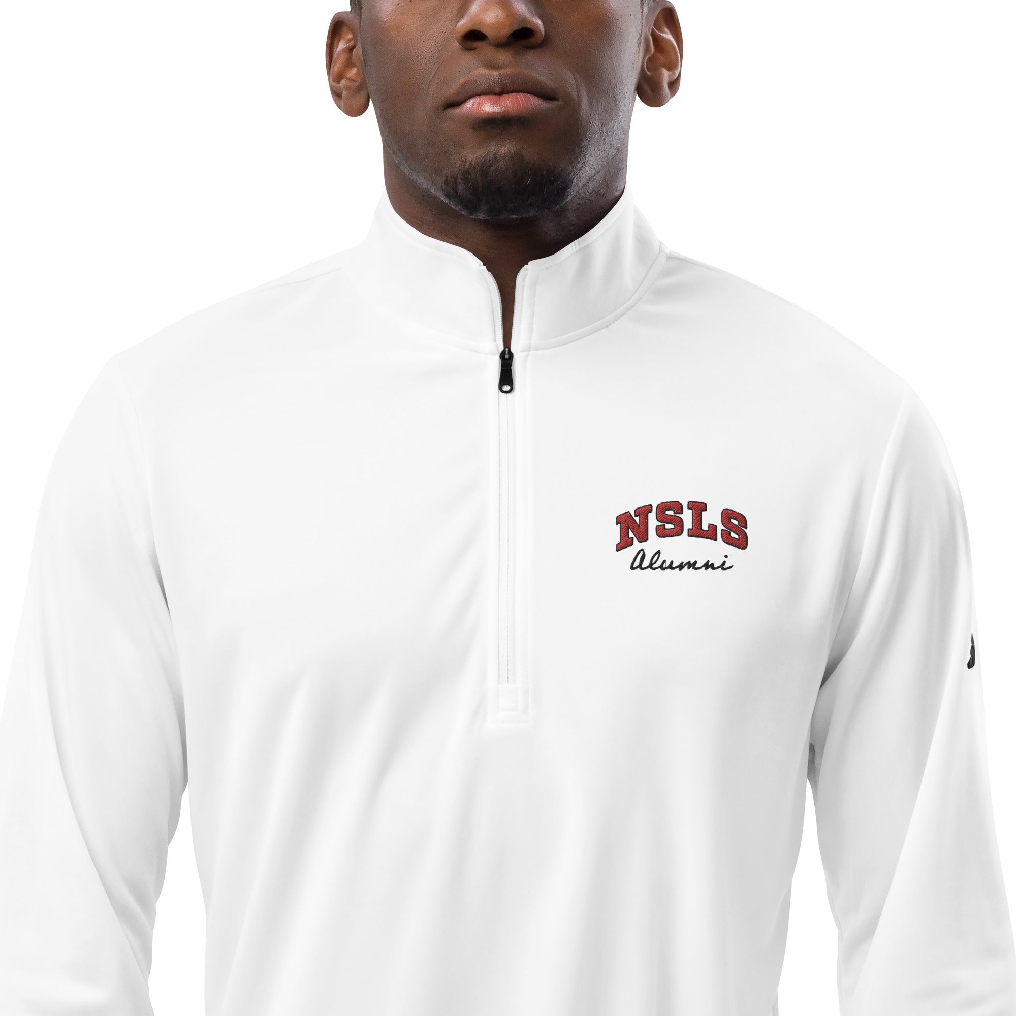 NSLS Alumni Adidas® Quarter zip white pullover – NSLS Shop