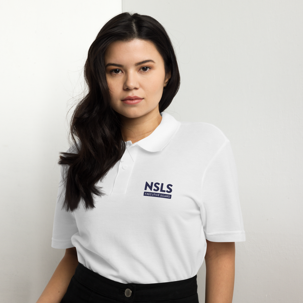 NSLS Executive Board Unisex pique polo - Blue logo – NSLS Shop