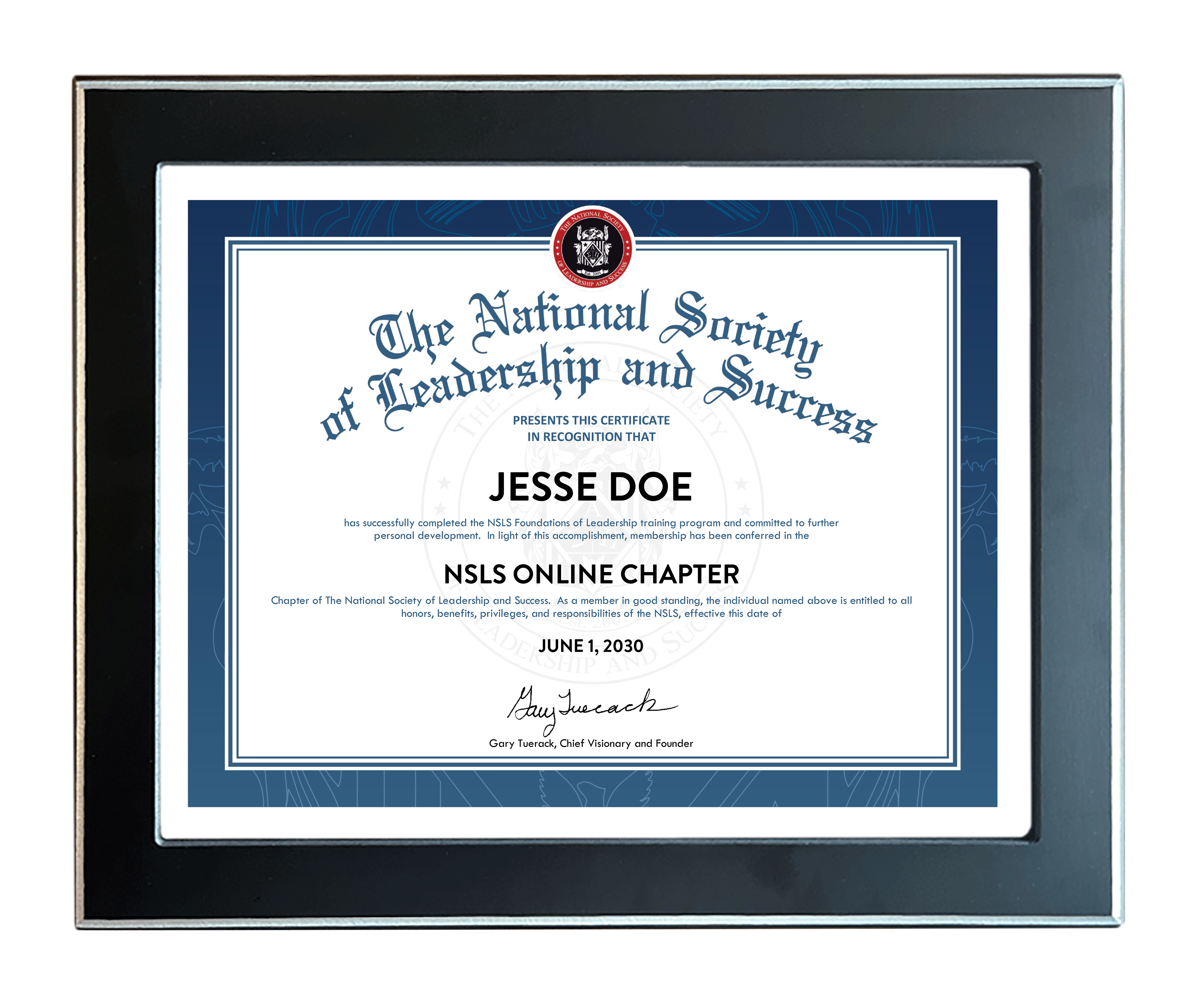 Wooden Certificate Plaque – The National Society of Leadership and