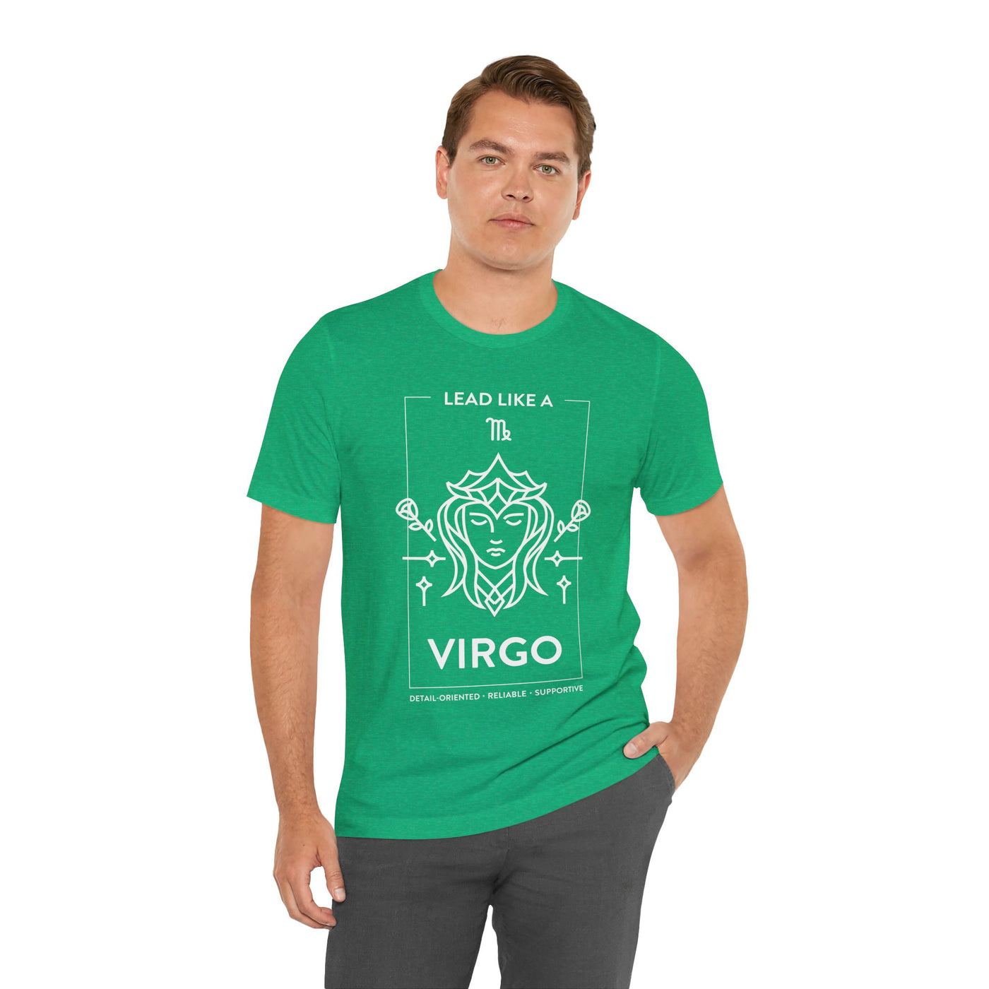 Lead Like a Virgo #1 - White on Heather Colors