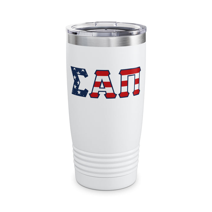 Sigma Alpha Pi - Ringneck Tumbler, 20oz - RWB/White