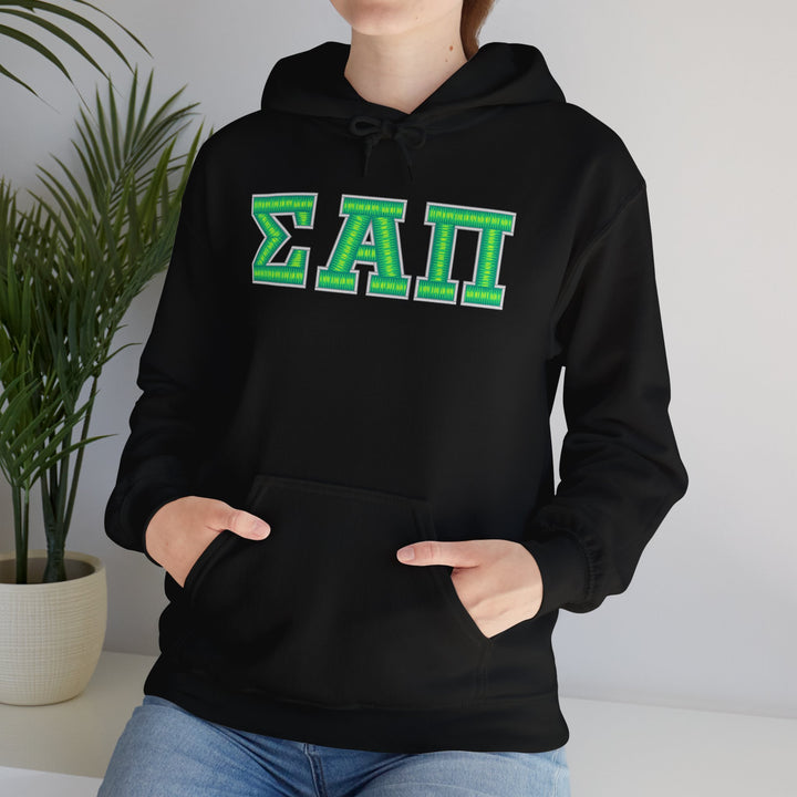 Sigma Alpha Pi Heavy Hooded Sweatshirt - Green &