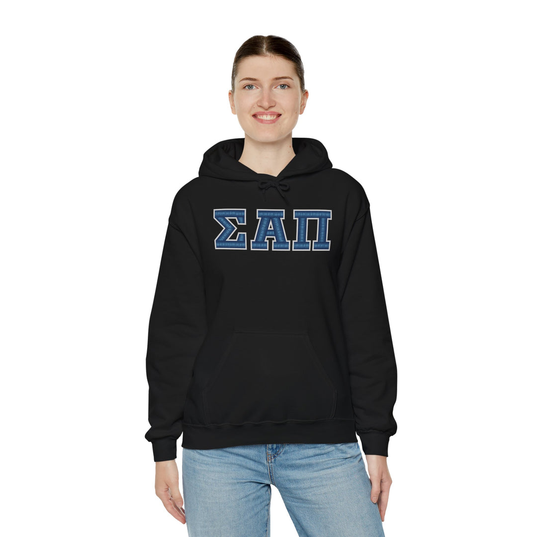 Sigma Alpha Pi Heavy Hooded Sweatshirt - Blue &