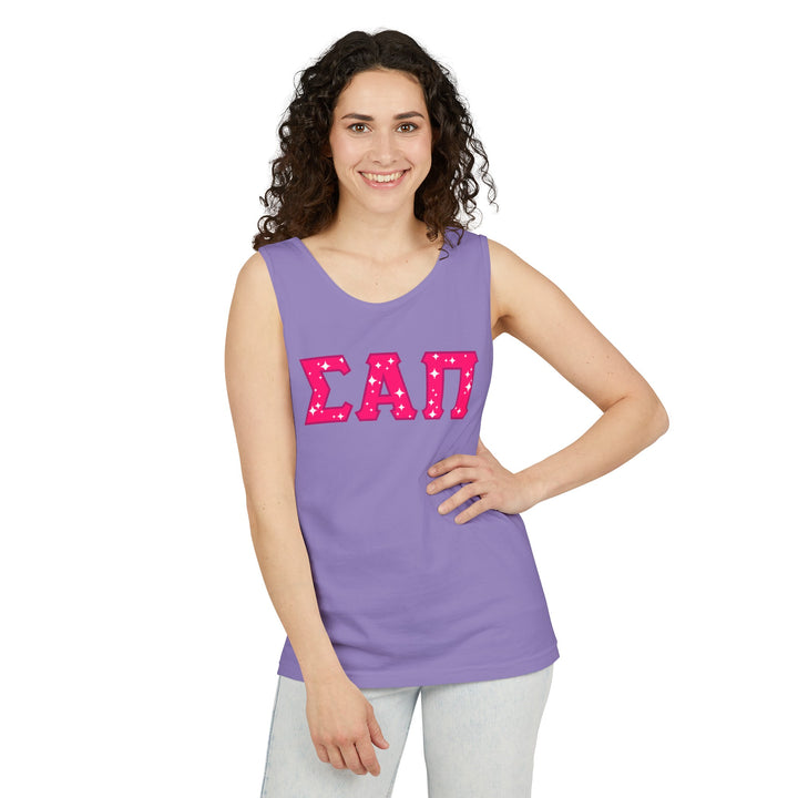 Sigma Alpha Pi Tank Top - Pink logo