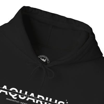 LEAD LIKE an Aquarius #3 - Heavy Hooded Sweatshirt - White/Black