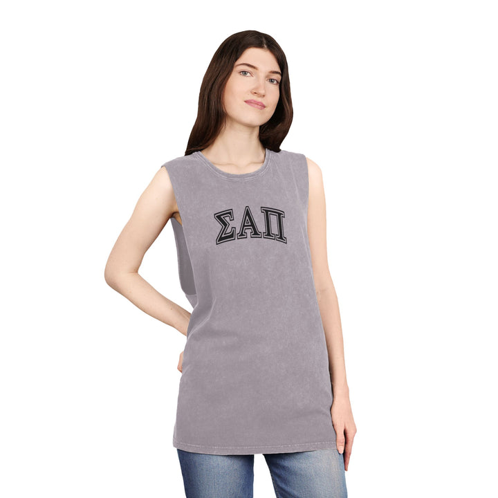 Sigma Alpha Pi Unisex Stonewash Tank Top