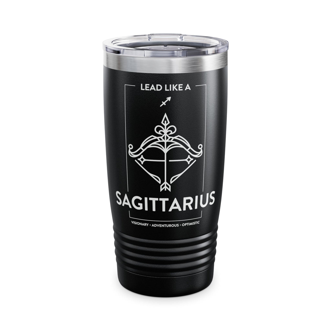 Lead Like a Sagittarius #1 - Black Ringneck Tumbler, 20oz