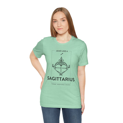 Lead Like a Sagittarius #1 - Black on Heather Colors