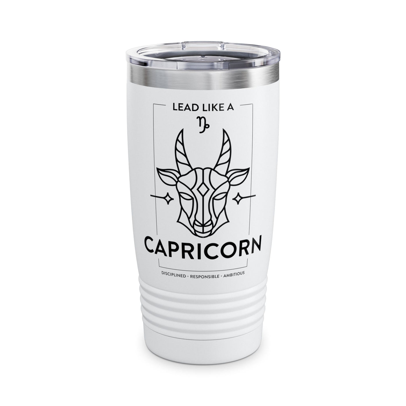 Lead Like a Capricorn #1 - White Ringneck Tumbler, 20oz