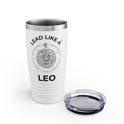 Lead Like a Leo #2 - White Ringneck Tumbler, 20oz