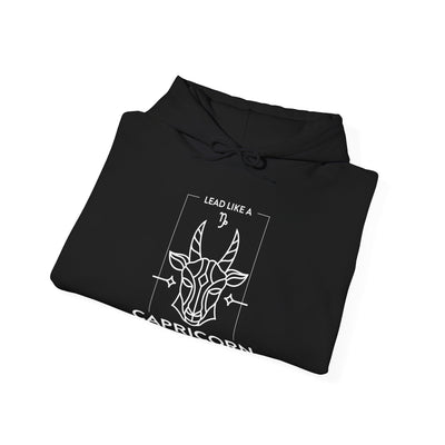 LEAD LIKE A Capricorn #1 - Heavy Hooded Sweatshirt - White/Black