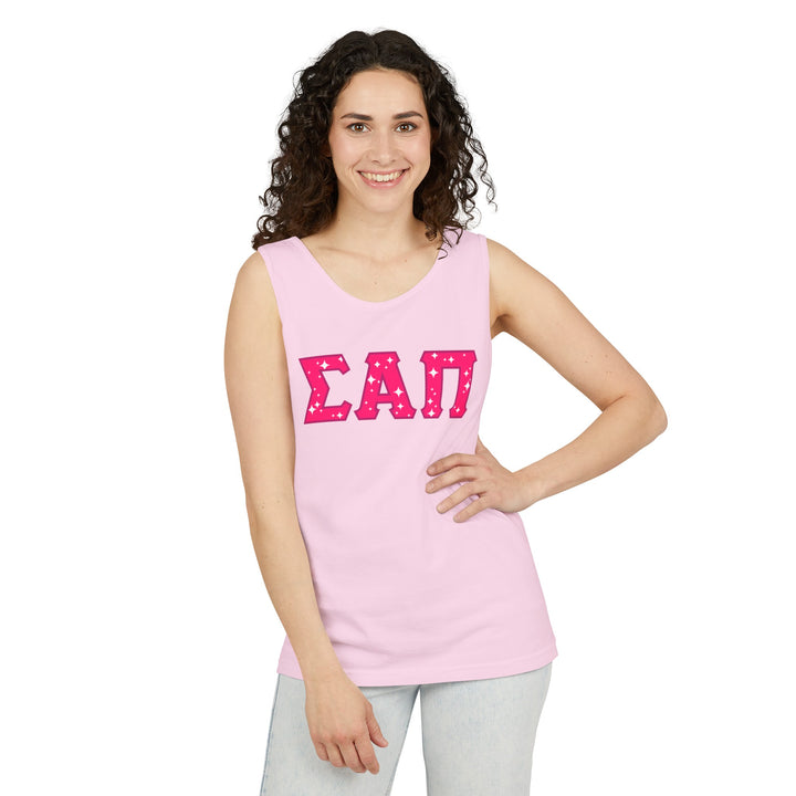 Sigma Alpha Pi Tank Top - Pink logo