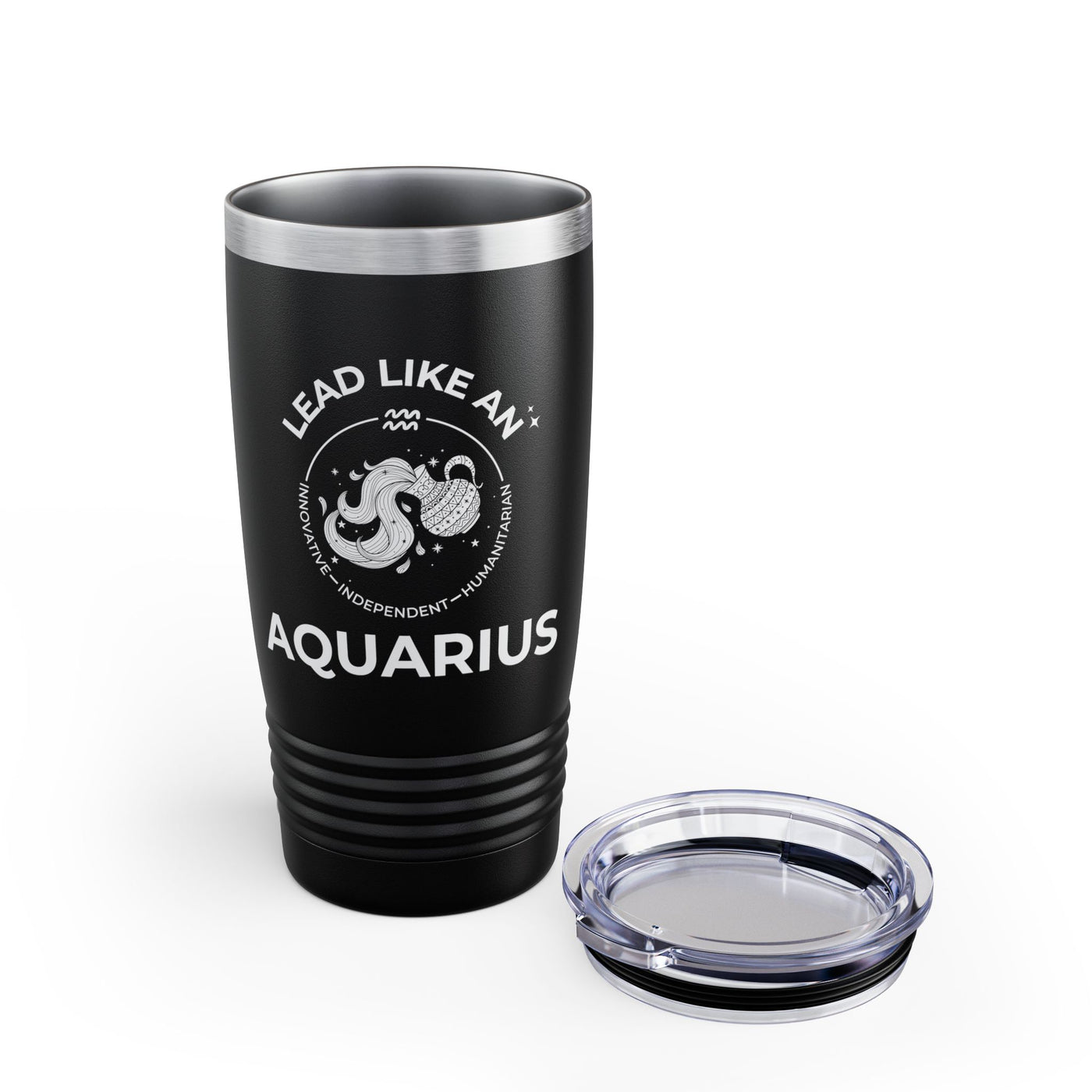 LEAD LIKE an Aquarius #2 - Black Ringneck Tumbler, 20oz