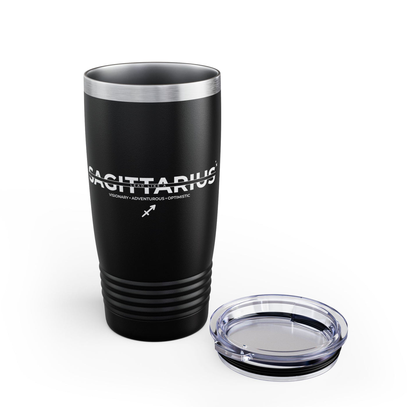 Lead Like a Sagittarius #3 - Black Ringneck Tumbler, 20oz