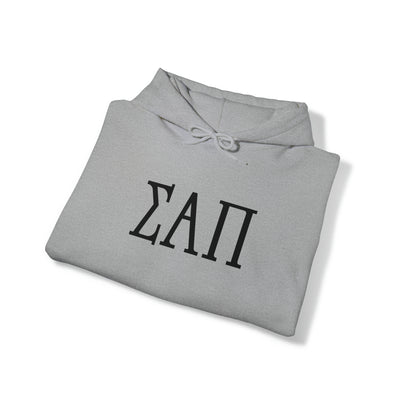 SIGMA ALPHA PI Elite Heavy Hooded Sweatshirt - Black Letters