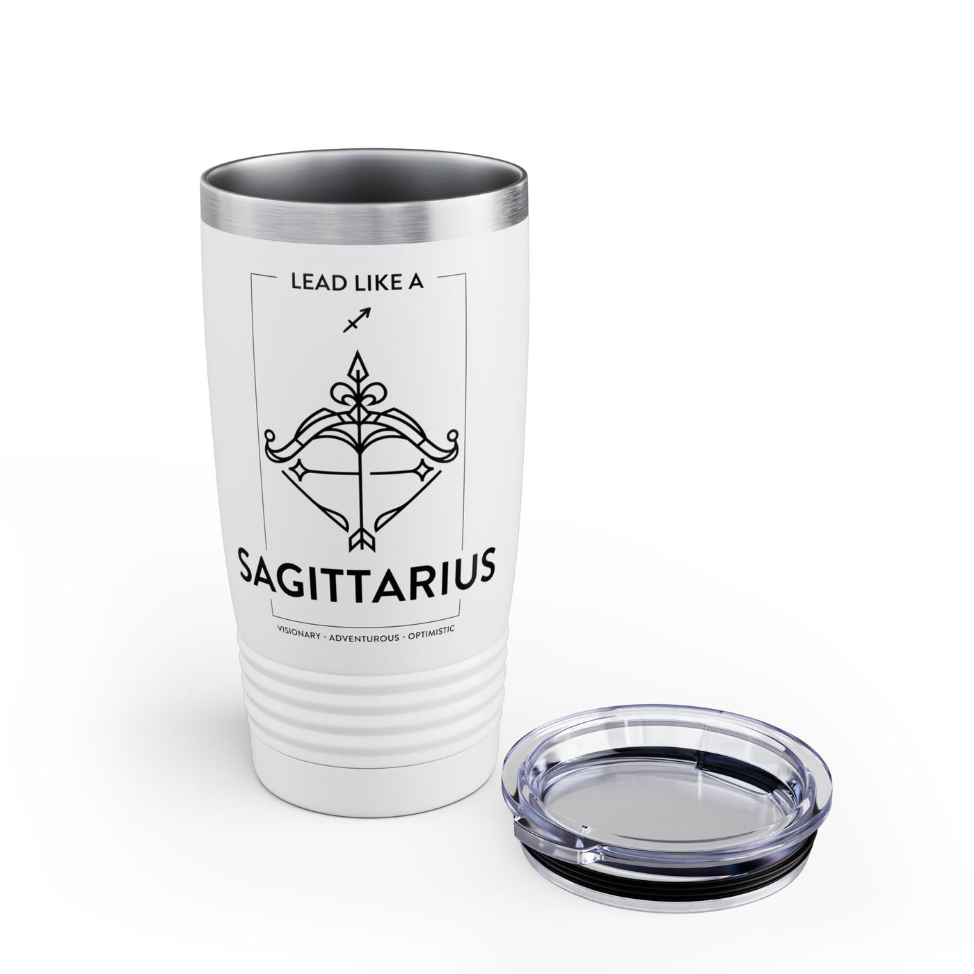 Lead Like a Sagittarius #1 - White Ringneck Tumbler, 20oz