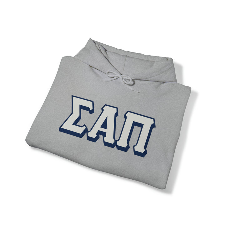 SIGMA ALPHA PI Shadow Hooded Sweatshirt - Grey on Grey