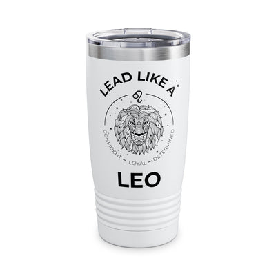 Lead Like a Leo #2 - White Ringneck Tumbler, 20oz