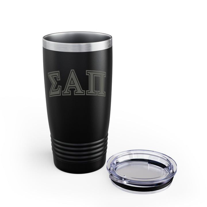 Sigma Alpha Pi - Ringneck Tumbler, 20oz - Grey/White/Black