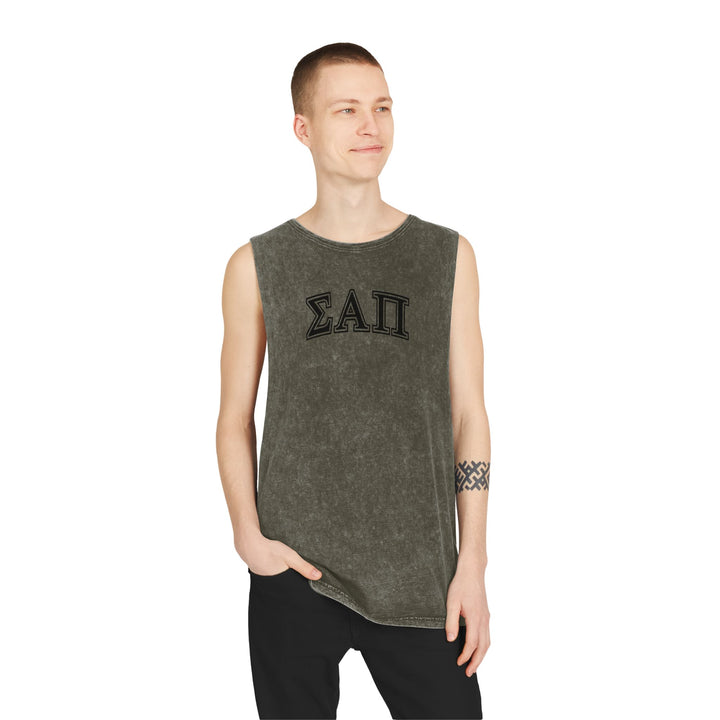 Sigma Alpha Pi Unisex Stonewash Tank Top