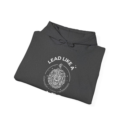 LEAD LIKE a Leo #2 - Heavy Hooded Sweatshirt - White/Black