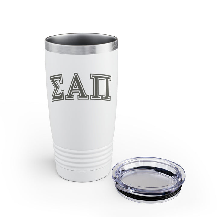 Sigma Alpha Pi - Ringneck Tumbler, 20oz - Grey/White/Black