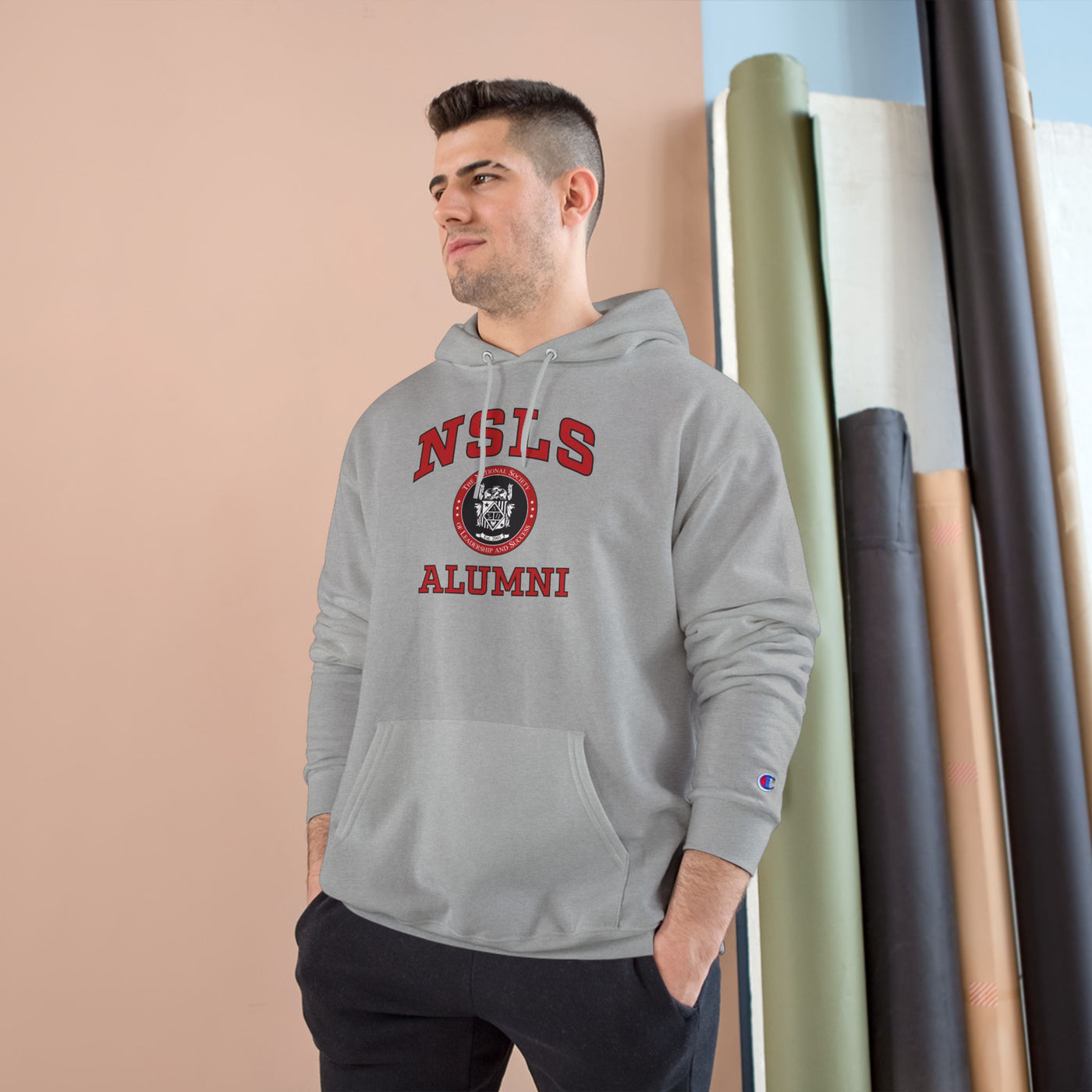 NSLS Champion Alumni Logo Pullover Hoodie - Grey