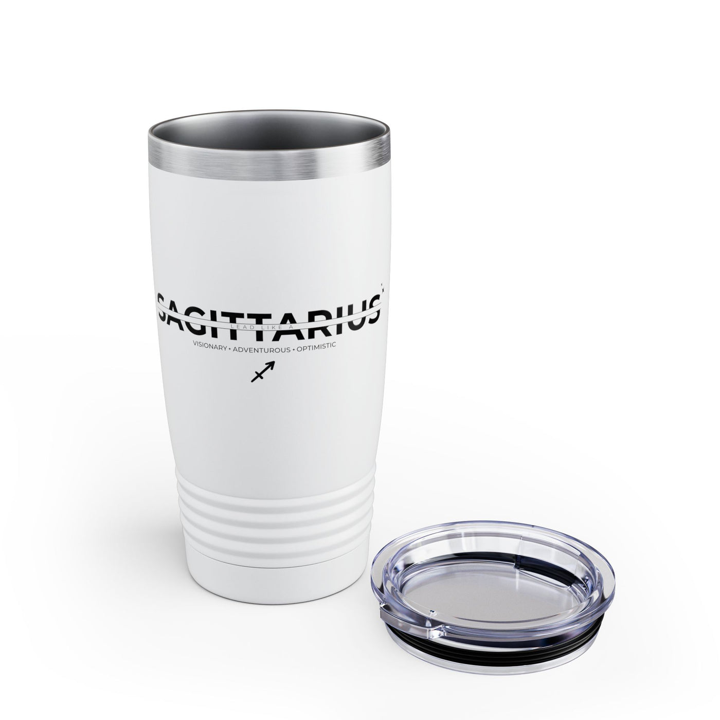 Lead Like a Sagittarius #3 - White Ringneck Tumbler, 20oz