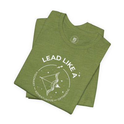 Lead Like a Sagittarius #2 - White on Heather Colors