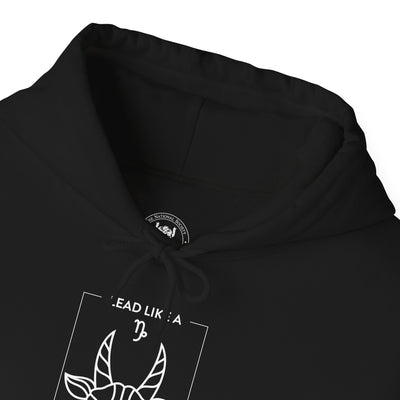 LEAD LIKE A Capricorn #1 - Heavy Hooded Sweatshirt - White/Black