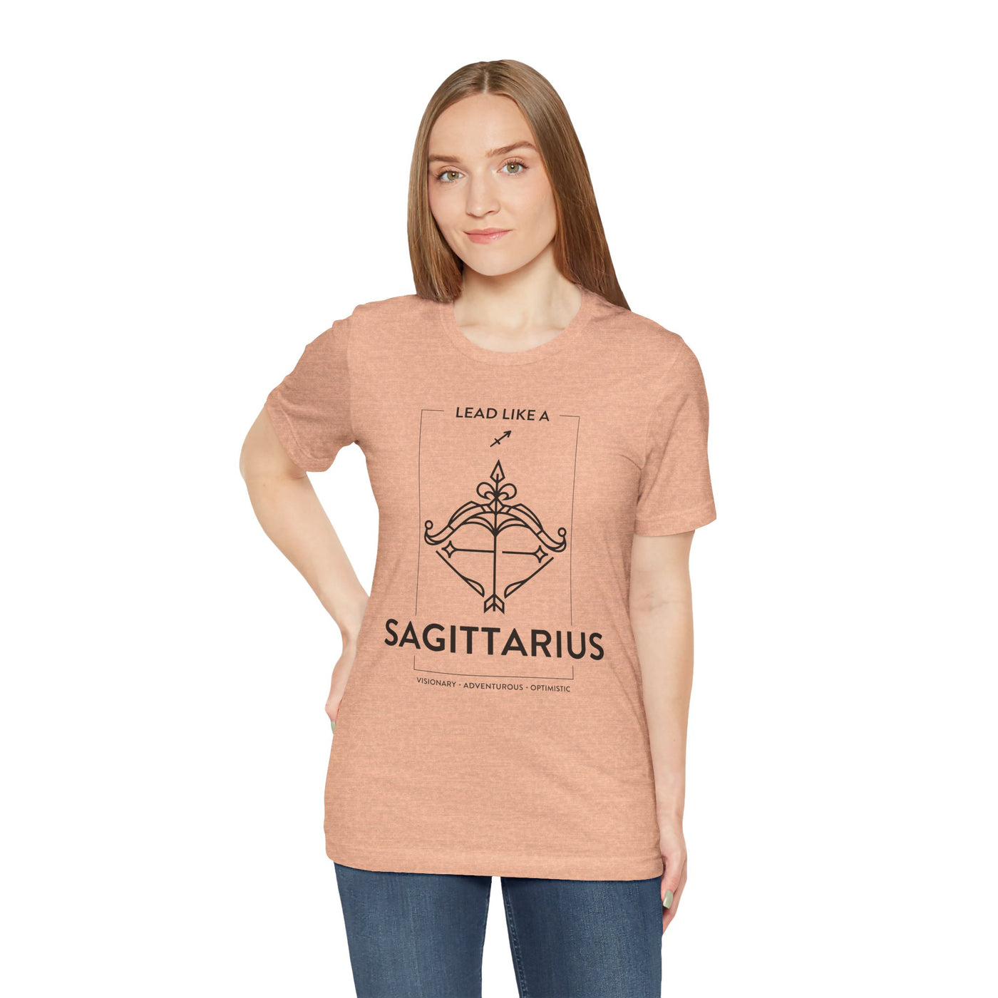 Lead Like a Sagittarius #1 - Black on Heather Colors