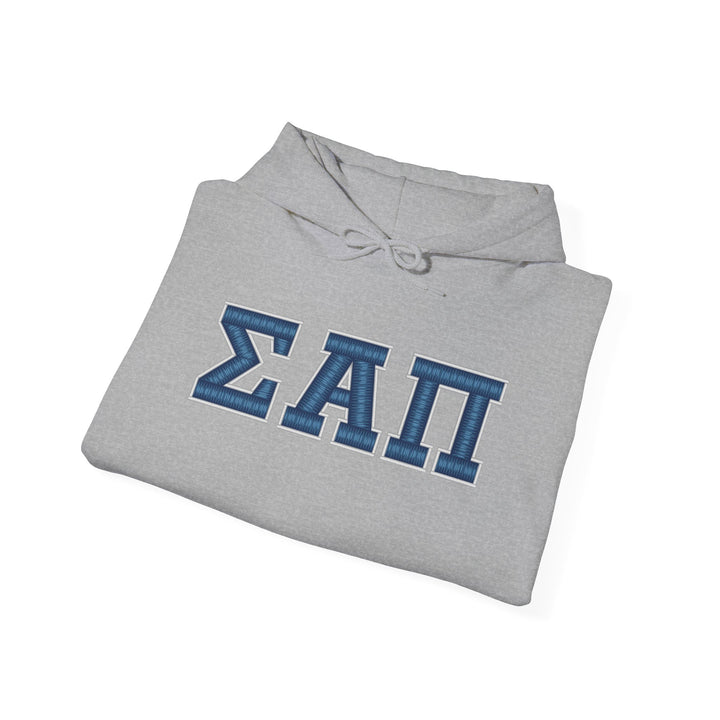 Sigma Alpha Pi Heavy Hooded Sweatshirt - Blue &