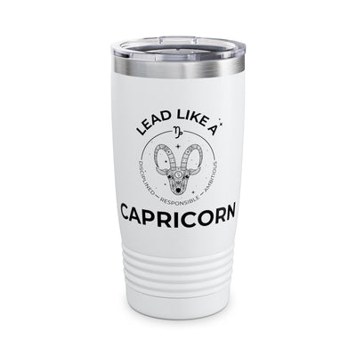 Lead Like a Capricorn #2 - White Ringneck Tumbler, 20oz