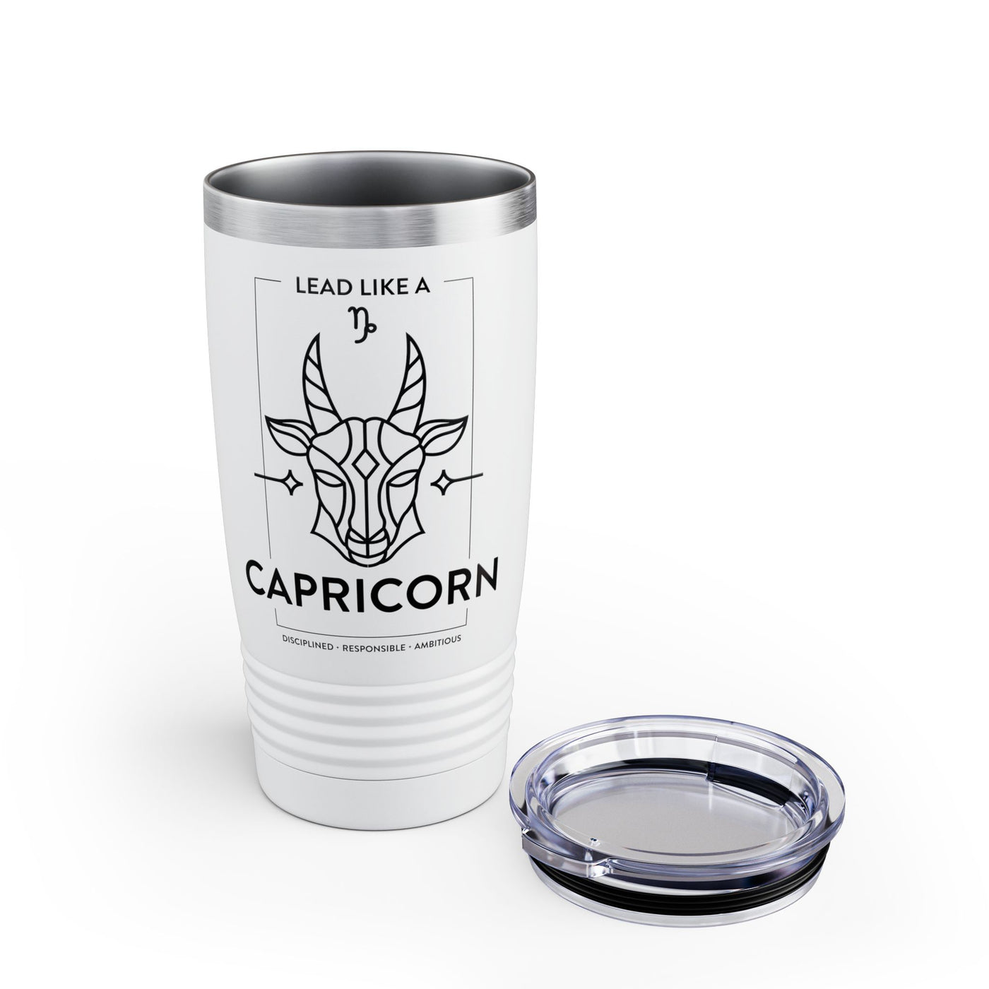 Lead Like a Capricorn #1 - White Ringneck Tumbler, 20oz