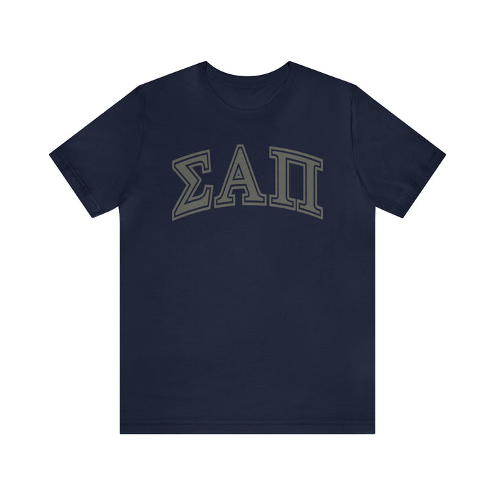 Sigma Alpha Pi Tee - GREY ON NAVY