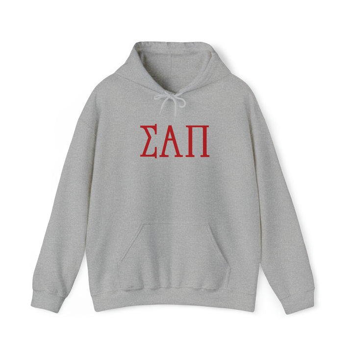 SIGMA ALPHA PI Elite Heavy Hooded Sweatshirt - Red Letters