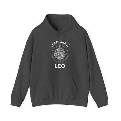 LEAD LIKE a Leo #2 - Heavy Hooded Sweatshirt - White/Black