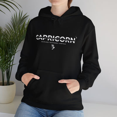 LEAD LIKE A Capricorn #3 - Heavy Hooded Sweatshirt - White/Black