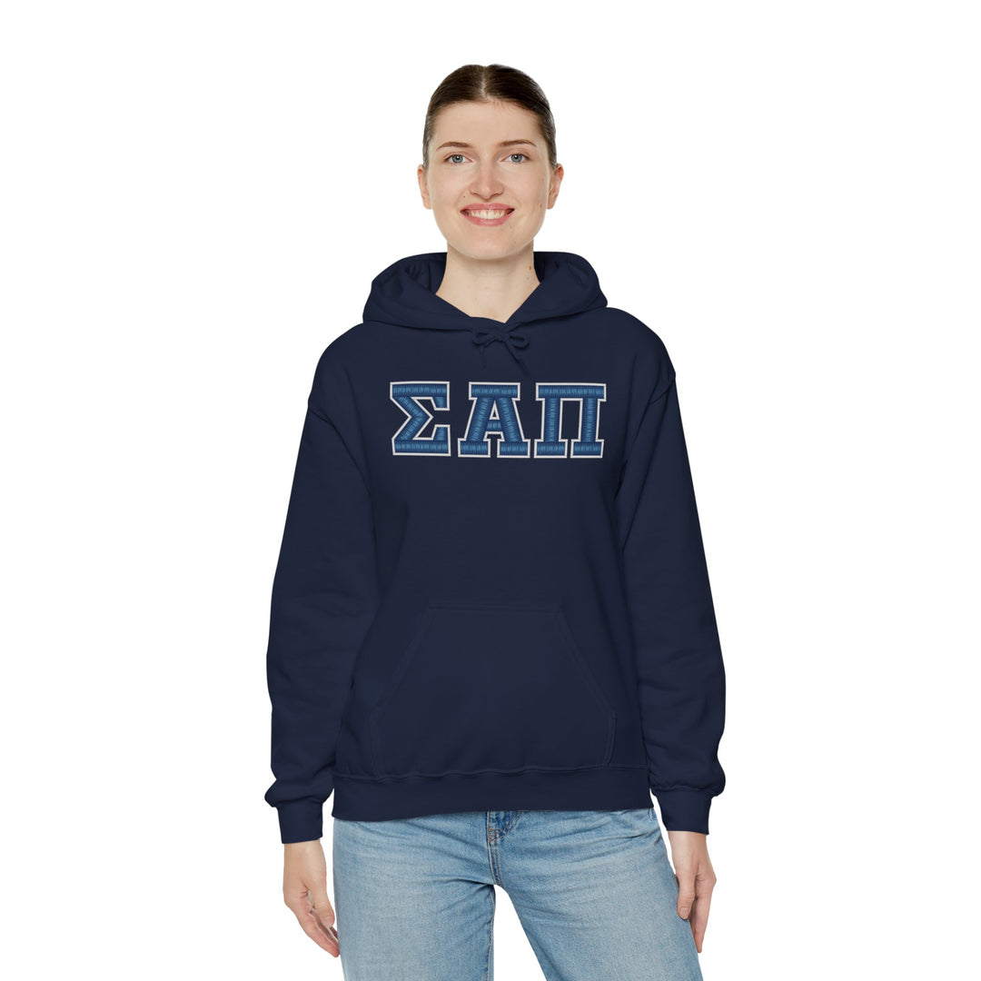 Sigma Alpha Pi Heavy Hooded Sweatshirt - Blue &