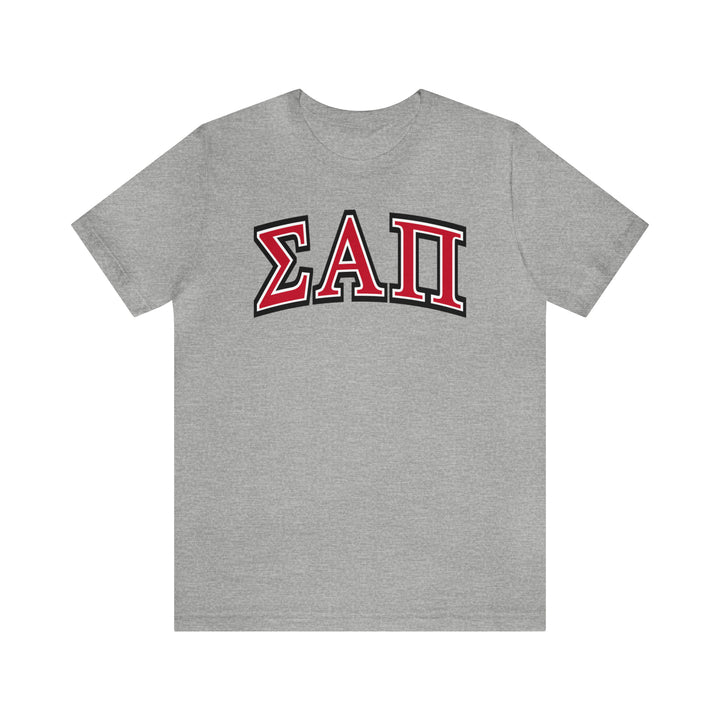 Sigma Alpha Pi Tee - Red on Heather Grey