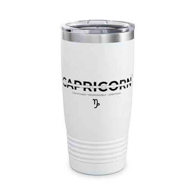 Lead Like a Capricorn #3 - White Ringneck Tumbler, 20oz