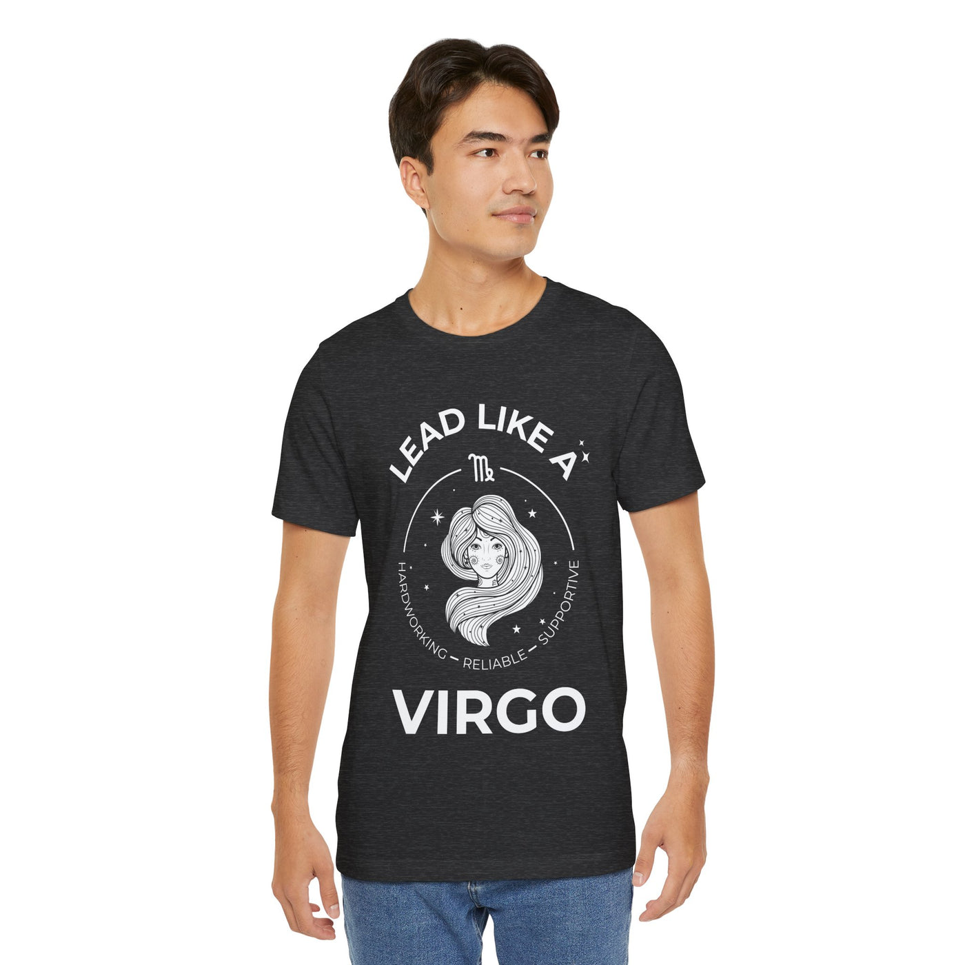 Lead Like a Virgo #2 - White on Heather Colors