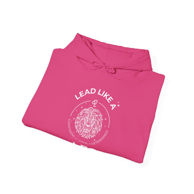 LEAD LIKE a Leo #2 - Heavy Hooded Sweatshirt - White/Black