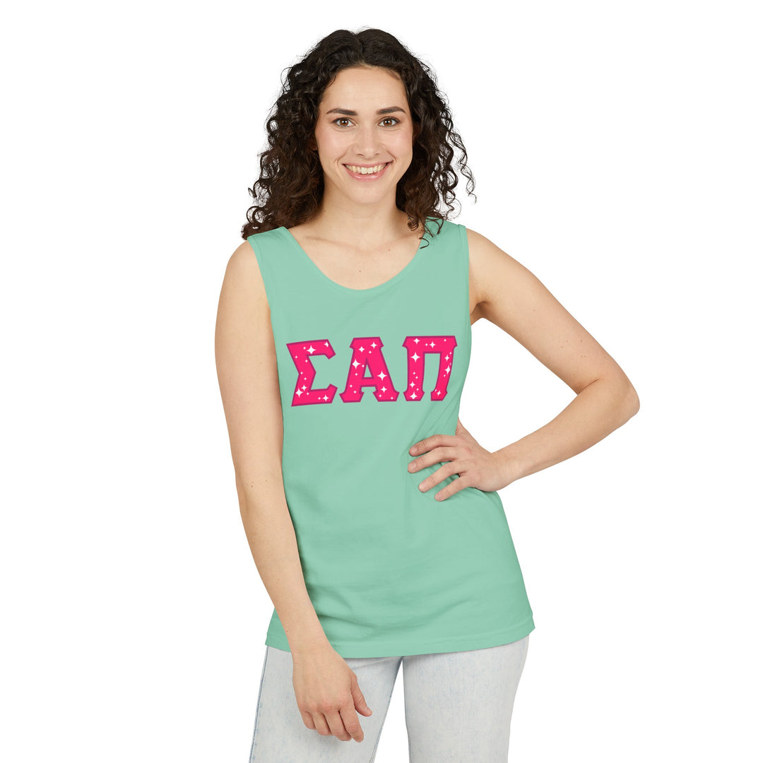 Sigma Alpha Pi Tank Top - Pink logo