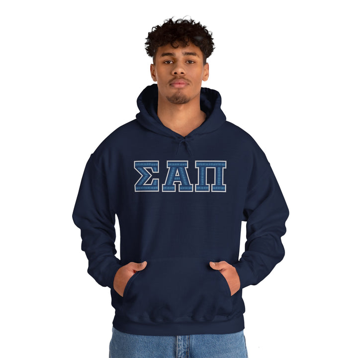 Sigma Alpha Pi Heavy Hooded Sweatshirt - Blue &