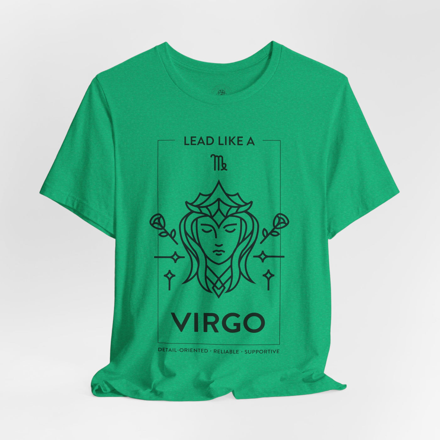 Lead Like a Virgo #1 - Black on Heather Colors