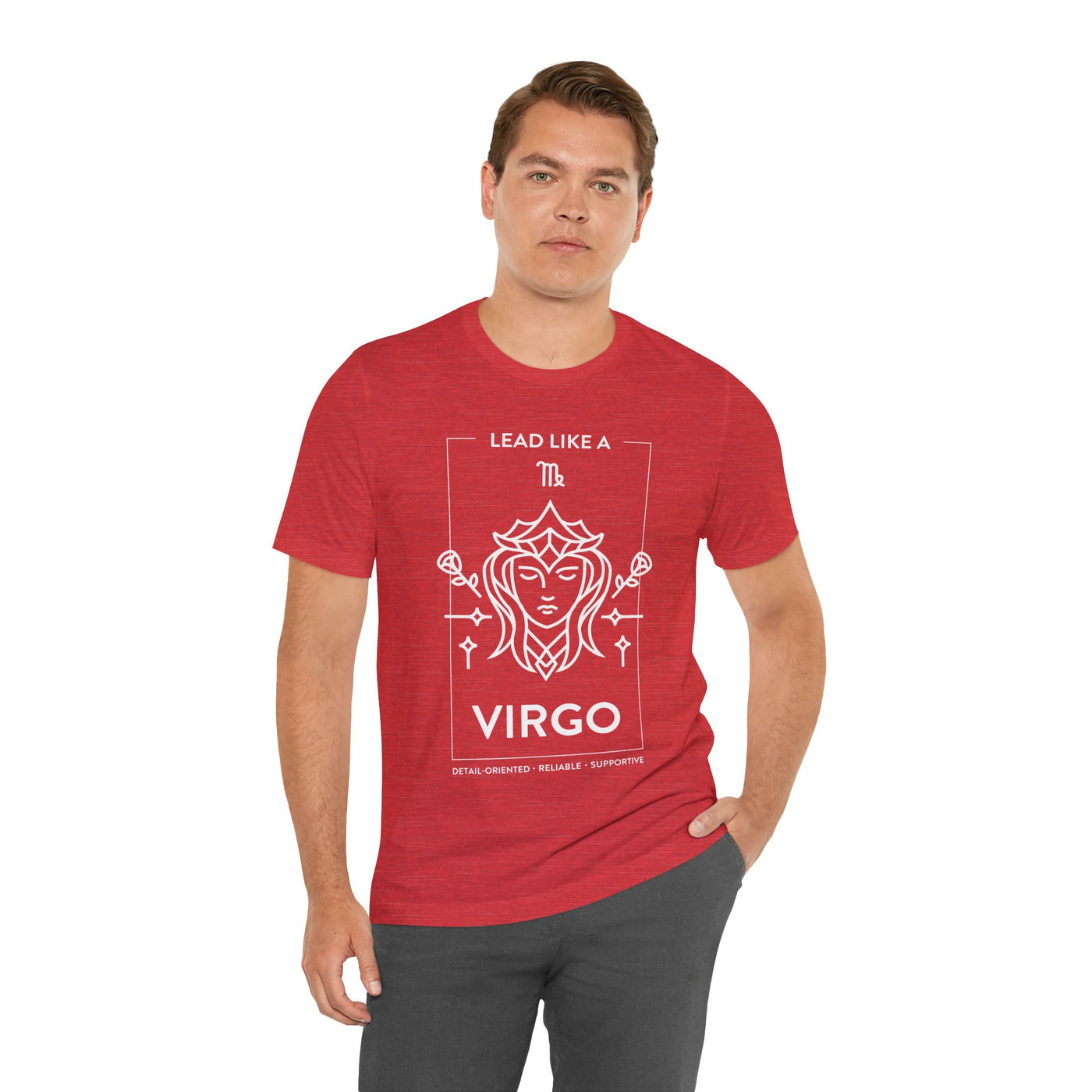 Lead Like a Virgo #1 - White on Heather Colors