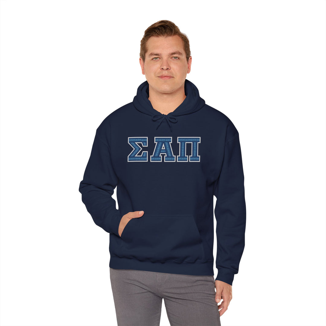 Sigma Alpha Pi Heavy Hooded Sweatshirt - Blue &