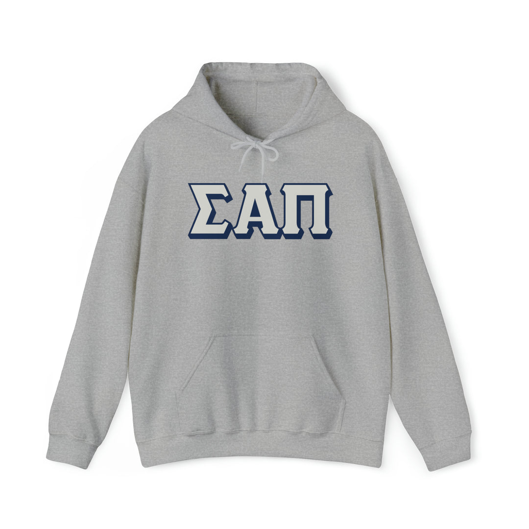 SIGMA ALPHA PI Shadow Hooded Sweatshirt - Grey on Grey