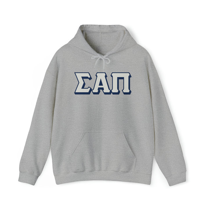 SIGMA ALPHA PI Shadow Hooded Sweatshirt - Grey on Grey